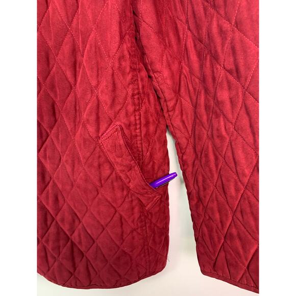Talbots Red Quilted Coat, Size L - Picture 2 of 5